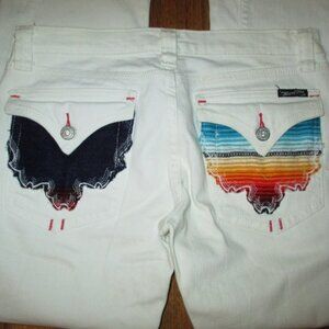 MISS ME White Flap Pkt Capri Jeans